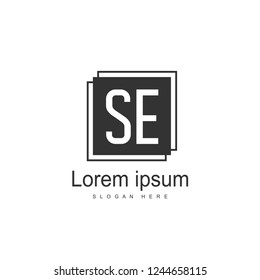 SE Letter logo design. Initial SE Logo template design