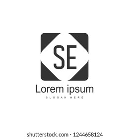 SE Letter logo design. Initial SE Logo template design