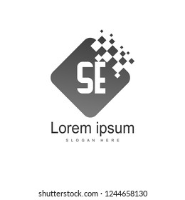 SE Letter logo design. Initial SE Logo template design