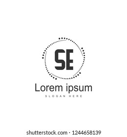 SE Letter logo design. Initial SE Logo template design
