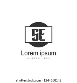 SE Letter logo design. Initial SE Logo template design