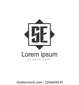 SE Letter logo design. Initial SE Logo template design