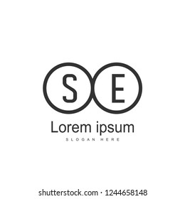 SE Letter logo design. Initial SE Logo template design