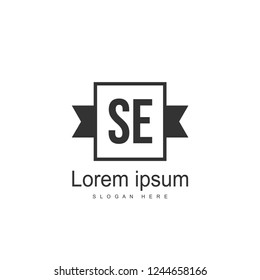 SE Letter logo design. Initial SE Logo template design