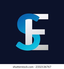 SE Letter logo design vector template.