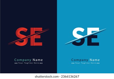 SE Letter logo design vector template.