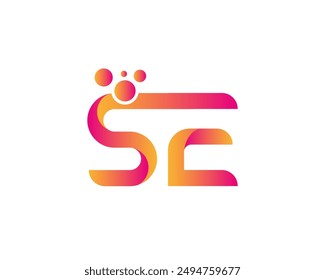 SE letter logo. SE logo design vector illustration