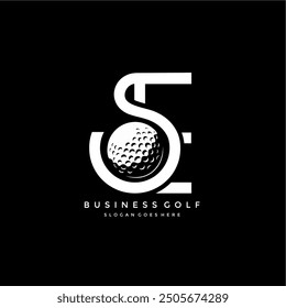 SE letter logo and golf ball.creative combination of S and E letter signs with golf ball.vector design template for golf business.