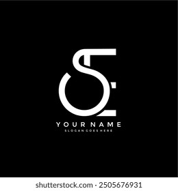 SE letter logo.creative combination of simple S and E letter signs.vector design template