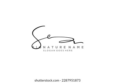 SE Letter Signature Logo Template elegant design logo Sign Symbol template vector icon