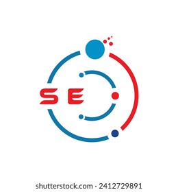 SE letter technology logo design on white background. SE creative initials letter IT logo concept. SE letter design