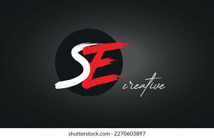 SE Letters Brush Paint Logo icon, Elegant Vector Design