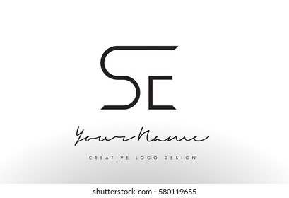 SE Letters Logo Design Slim. Simple and Creative Black Letter Concept Illustration.