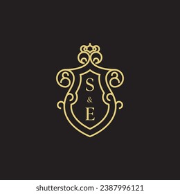 SE line vintage initial logo in high quality professional design that will print well across any print media