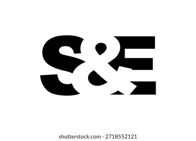 SE logo design in bold style. Black white identity symbol. Modern typography emblem. Corporate branding icon. Minimal business template.