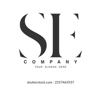 SE logo design. Initial letter s and e serif font style. Creative classic company name typography. Trendy logotype or identity. Vector illustration.