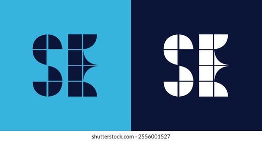 SE logo design with tile shape. Minimalist and modern vector illustration design suitable for business or brand