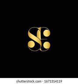 SE Logo. Letter Design Vector with Gold and Black Colors.