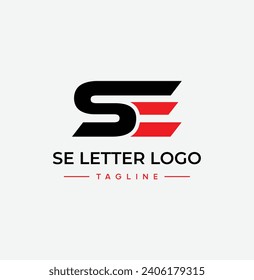 SE Logo. Letter Design with Vector Template