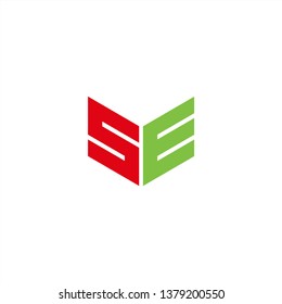 SE Logo Letter Initial With Red and Green Colors