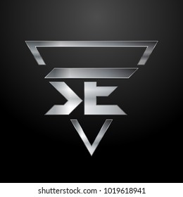 SE Logo, Metal Logo, Silver Logo, Monogram, Polygon