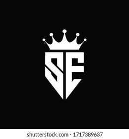 SE logo monogram emblem style with crown shape design template