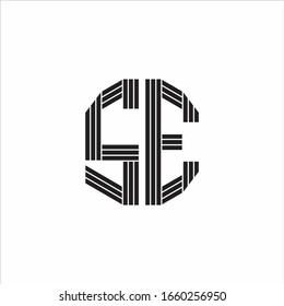 SE Logo monogram outline style linked isolated on white background