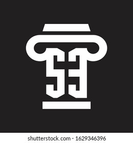 SE Logo monogram with pillar style design template