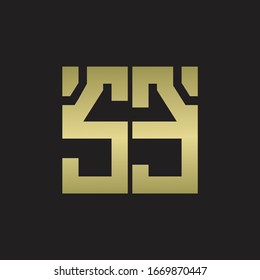 SE Logo with squere shape design template with gold colors