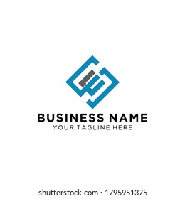 SE Logo. Vector Graphic Branding Letter Element. White Background