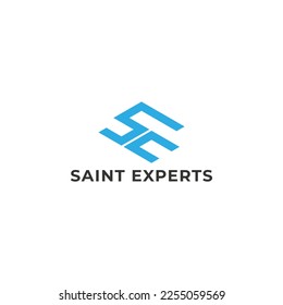 SE Logo. Vector Graphic Branding Letter Element. White Background