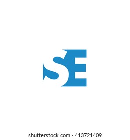 SE Logo. Vector Graphic Branding Letter Element. White Background