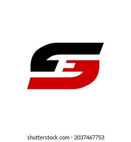 SE logo vector in red and black