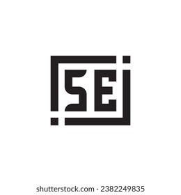 SE minimalist geometric symbol logo in high quality professional design that will print well across any print media