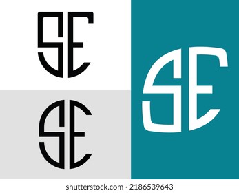 SE modern initial letter logo design vector bundle. It will be suitable for which company or brand name start those initial.