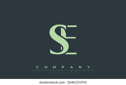 Design de logotipo de iniciais modernas SE. Logotipo de marca com iniciais estilizadas apresentando design arrojado e estética moderna. Ideal para profissionais de marca de negócios ou projetos criativos com foco em minimalista