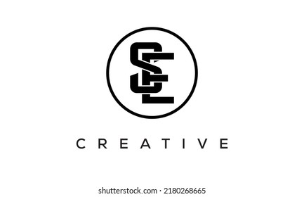 SE monogram. initial letters SE eye-catching Typographic logo design with circle, very creative stylish lettering logo icon for your business and company