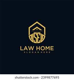 SE monogram initial logo for lawhome with shape home design