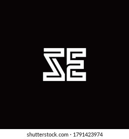 SE monogram logo with abstract line design template