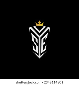 SE monogram logo initial for shield  crown style design