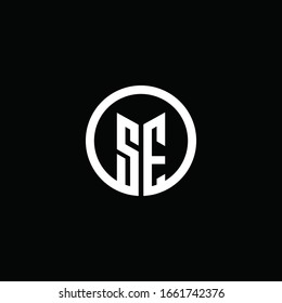 SE monogram logo isolated with a rotating circle