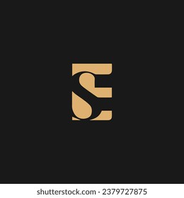 SE Monogram logo letter with style design black background
