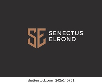 SE. Monogram of Two letters S and E. Luxury, simple, minimal and elegant SE logo design. Vector illustration template.