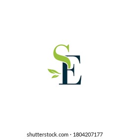 SE nature letter logo design vector template