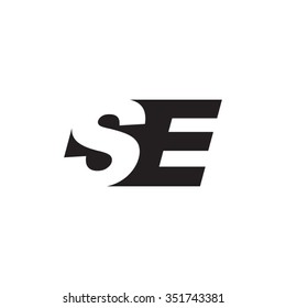 SE negative space letter logo