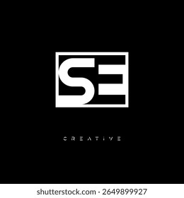 SE Negative Space Monogram – Minimalist Black and White Letter mark Logo for Creative Branding, Fashion Identity and Modern Design Concepts
