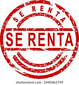 se renta spanish text stamp sticker in vector format 