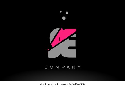 se s e alphabet letter logo pink grey black creative company vector icon design template
