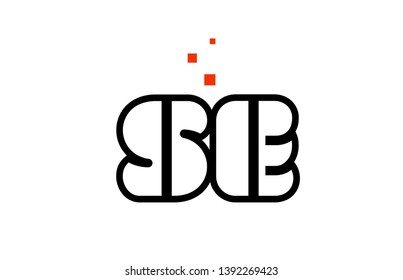 SE S E black white red dots alphabet letter combination suitable as a logo icon design for a company or business