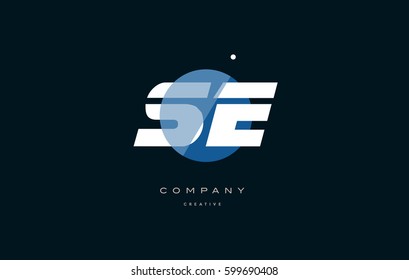 se s e  blue circle dot big font alphabet company letter logo white design vector icon template 